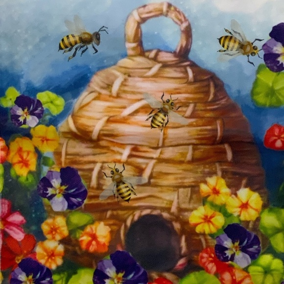 Garden Yard Flag Bee’s with Beehive Floral Colorful Multicolor 12 X 18 in - Picture 3 of 12